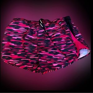 Nike Running Dri-fit pink/black panty lined shorts